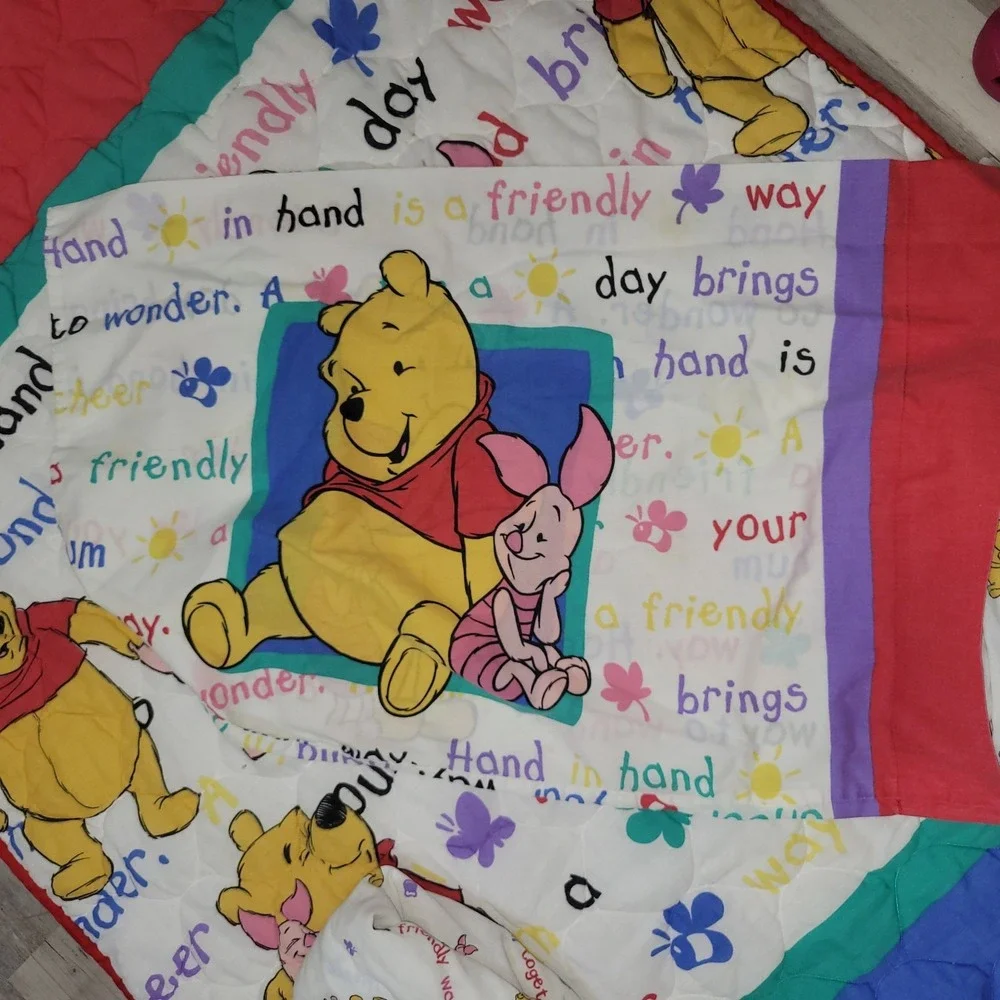 Vtg 90's Disney Winnie the Pooh Infant Toddler Set- Comforter Full Set See Desc.